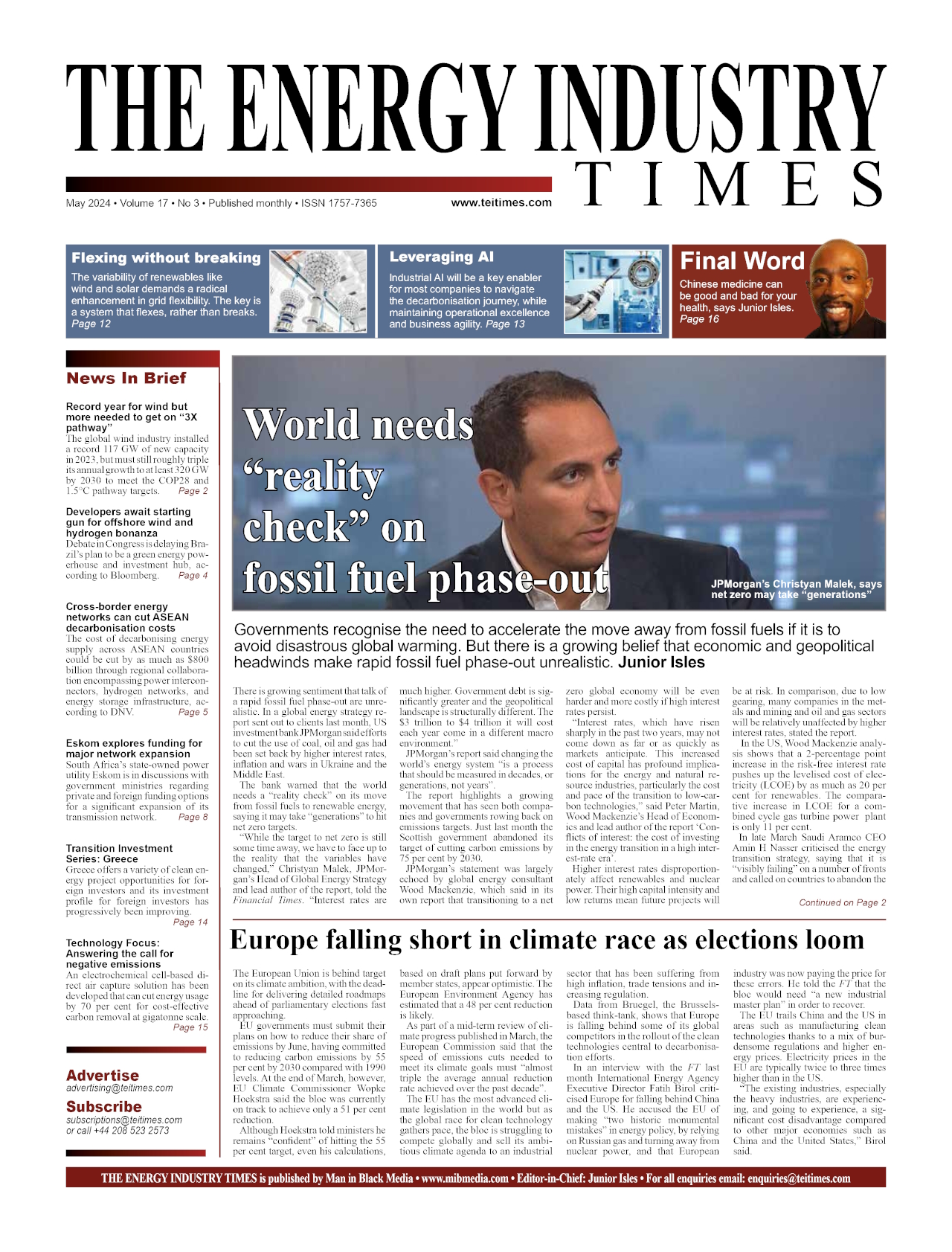 Selected highlights from the May 2024 edition of The Energy Industry Times