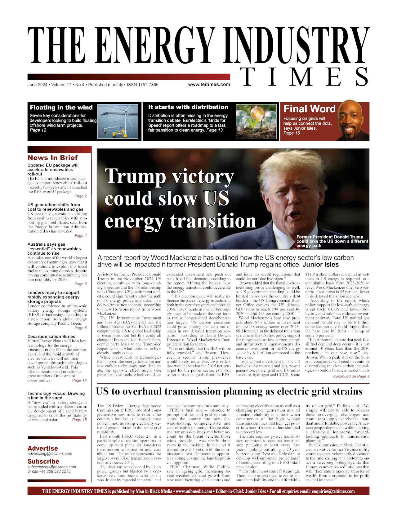 Selected highlights from the June 2024 edition of The Energy Industry Times